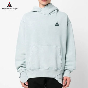 เสื้อฮู้ดดี้ผู้ชายคุณภาพสูงสไตล์สตรีทแวร์ขายส่งแบบพื้นฐาน ล้างสีแบบแอซิดวอช ทรงโอเวอร์ไซส์ ระบายอากาศได้ดี - Product Image 2