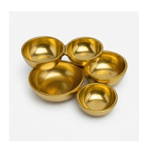 Juego de bandejas/platos de aluminio pulido hechos a mano con cinco recipientes para comedor moderno y decoración elegante de mesa. - Product Image 2