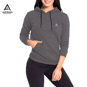AIFRAN Sweat à capuche de sport de luxe pour femme en nylon recyclé, séchage rapide, 350g, respirant, coupe courte, vente en gros - Product Image 4