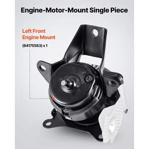 Heavy-Duty Aluminum <b>Engine</b> Motor <b>Mount</b> Replacement for 2014-2018 Chevrolet Silverado 1500 5.3L V8 Secure Support Black Universal - Product Image 2