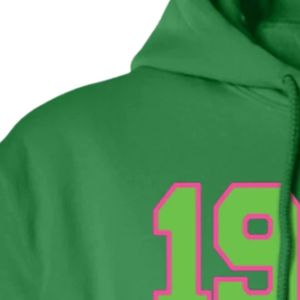 Sweat à capuche vert 1908 à manches longues, imprimé graphique, décontracté, pour femme, avec poignets côtelés, pour le quotidien - Product Image 4