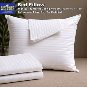 High Quality Heated Cooling White Stripe 16x24 Inch <b>Feather</b> Fiber Home Hotel Soft Polyester Cushion <b>Pillow</b>-Oeko-Tex Certified - Product Image 3