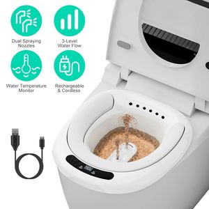 Bañera Eléctrica para Baño de Asiento con Doble Boquilla y 3 Niveles de Flujo de Agua, para Cuidado Postparto, con Asiento de Inodoro y Recipiente para Sales - Product Image 1