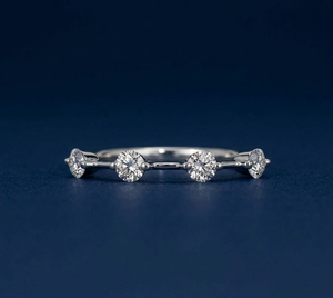 Bague en diamant créé en laboratoire 0,43 CT VVS2 F, bague de fiançailles en diamant cultivé en laboratoire, or blanc, bijoux personnalisés en gros - Product Image 1