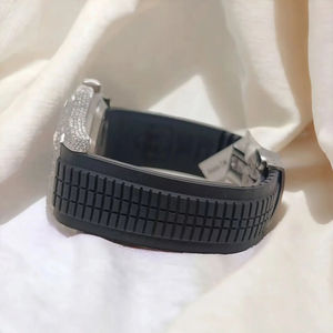 Reloj de Pulsera con Banda Negra y Diamantes de Moissanita, Directo de Fábrica, con Moissanita Incrustada, Ideal para Regalo, Pasa el Test de Diamantes - Product Image 4