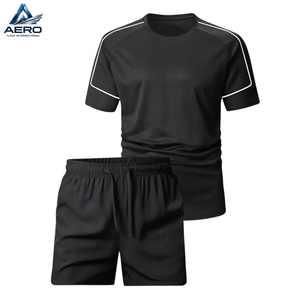 Ropa deportiva transpirable y de secado rápido para correr, gimnasio y fitness al aire libre, conjunto de camiseta y pantalones cortos de compresión para verano - Product Image 1