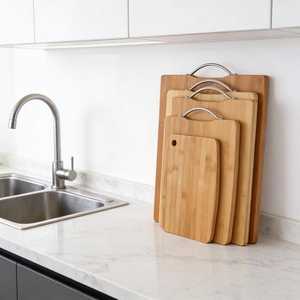 Planche à découper en bambou avec poignée, grande planche à découper rectangulaire pour la cuisine - Product Image 5