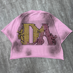 Camiseta de moda urbana con estampado DTF desgastado, camiseta de 300 GSM de alta densidad con estampado DTF para la moda de invierno, camisetas para hombre - Product Image 3