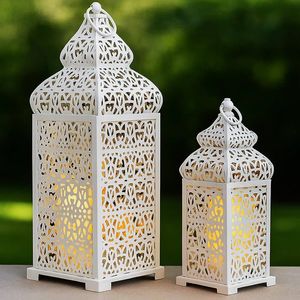 Lanterne à bougie marocaine en laiton artisanal, finition dorée, métal durable, écologique, décorative, à suspendre ou à poser, pour la maison, le jardin - Product Image 3