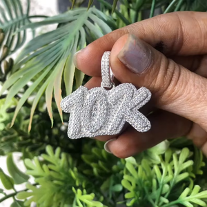 Moissanite Pendant 925 Silver Micro Pave Round Cut Hip Hop Themed Charm Unisex Everyday Wear - Product Image 6