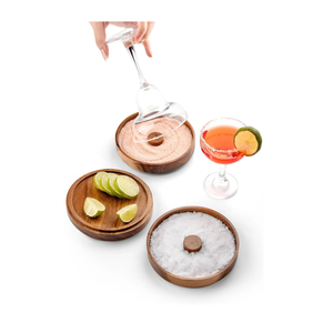 Großhandel Akazienholz-Salzstreuer für Cocktails, Glasstreuer mit Deckel für die Hausbar aus Vietnam - Product Image 1