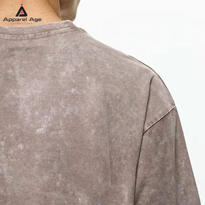 เสื้อยืดผ้าฝ้าย 100% ล้างสีแบบแอซิดวอช ดีไซน์ใหม่สำหรับใส่กลางแจ้ง สำหรับผู้ชาย ขายส่ง เสื้อผ้าแฟชั่น ทรงหลวม พิมพ์ลาย เสื้อยืดผู้ชายล้างสีแบบแอซิดวอช - Product Image 5