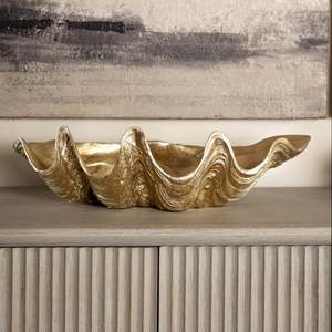 ชามอะลูมิเนียมทรงเปลือกหอยสุดหรู งานแฮนด์เมด ตกแต่งสไตล์โมเดิร์นแบบชายฝั่ง เหมาะสำหรับโต๊ะในห้องนั่งเล่น สำนักงาน หรือตกแต่งภายใน - Product Image 3