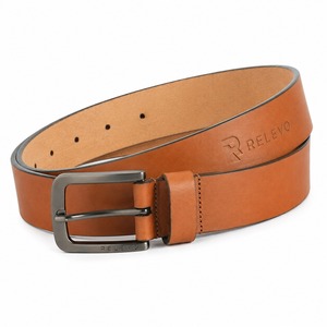 Cinturón de Cuero Genuino, Piel de Vaca, Color Sólido, Hebilla de Acero Rectangular, Estilo Casual, Moldeado en una Sola Pieza, Duradero - Product Image 6
