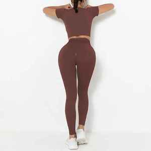 Nuevo Estilo Mono de Lona de Color Liso para Mujer con Cremallera Frontal, Manga Larga, para Fitness, con Bordado y Efecto Push-Up - Product Image 6