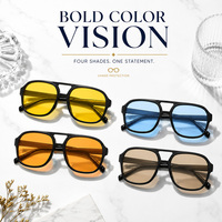 Lunettes de soleil rétro double pont pour hommes et femmes avec verres teintés orange pour la conduite et les activités de plein air – Vente en gros