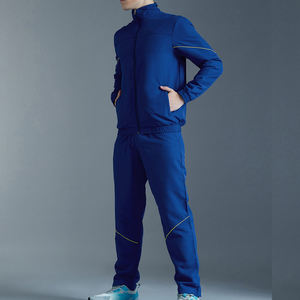 Survêtements de sport pour hommes avec logo personnalisé, veste et pantalon en nylon tissé épais, fermeture éclair, coupe-vent, respirant, couleur unie - Product Image 4