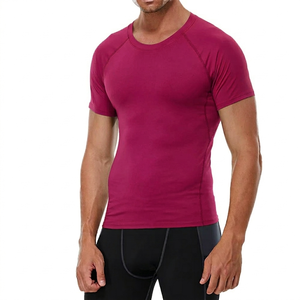 Camiseta de Manga Corta para Hombre, Corte Regular, Color Sólido, Cuello Redondo, Secado Rápido, Antiarrugas, Estilo Preppy, Tejido de Poliéster, Logotipo Frontal - Product Image 1