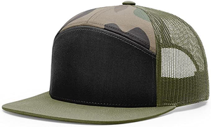 Custom Wholesale Vintage Snapback Cap Old Camo Trucker Richardson <b>Flat</b> Bill 6-Panel 100% Cotton Mesh Breathable Waterproof <b>Hat</b> - Product Image 6