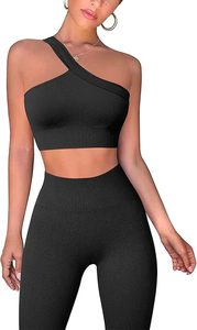 Conjunto de Leggings de Yoga para Mujer, Tallas Grandes, con Cinturón y Logotipo Frontal, 2 Piezas, Secado Rápido, Transpirable, Ecológico, 100% Poliéster, para Deportes y Running - Product Image 5