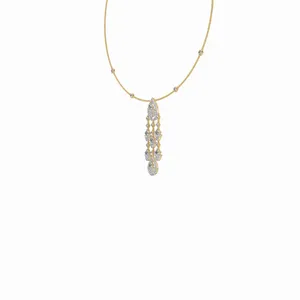 Collar con Colgante de Diamante Cultivado en Laboratorio, Corte Redondo y Princesa, 2.903 Quilates, Oro Amarillo de 18K, para Joyería de Boda para Mujer - Product Image 1
