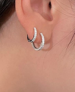 Pendientes de Aro de Lujo con Diamantes Cultivados en Laboratorio, Oro Blanco Original de 9k, Chapado en Oro, Certificado IGI, Pequeños, Tipo Huggie, para Mujer - Product Image 2