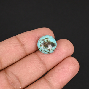 Turquesa Azul Natural Auténtica Americana, Cabujón Redondo de 13x13mm para Diseño de Joyería - Product Image 3
