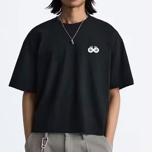 Camiseta de Manga Corta Informal, 100% Algodón, Corte Holgado, Talla Grande, Personalizable con Logotipo, Camiseta Oversize para Hombre - Product Image 1