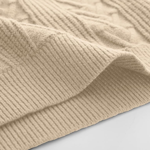 Pulls en tricot pour hommes 100% coton anti-rétrécissement à séchage rapide, manches longues, col rond, couleur unie, pull oversize décontracté - Product Image 5