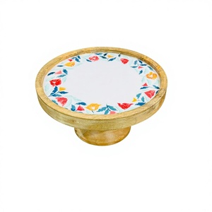 Support à gâteau en bois de manguier émaillé fait main de luxe pour la Saint-Valentin et Noël, directement de l'usine - Product Image 1