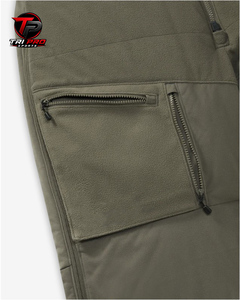 <b>Men</b> Outdoor Solid Olive Green Down Insulated Hunting Field <b>Bib</b> Overalls Full Center Front Zipper Dual Upper Thigh Vertical <b>Bib</b> - Product Image 5