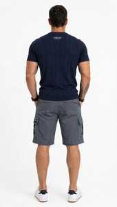 <b>Men's</b> <b>Navy</b> <b>Blue</b> Regular Fit Knitted T-<b>Shirt</b> Short Sleeve Crew Neck Solid Tee 220 Grams Blank Front - Product Image 3