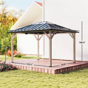 Pérgolas y Toldos de Madera de Nogal Claro, Elegantes Pérgolas, Gazebos y Pabellones - Product Image 6