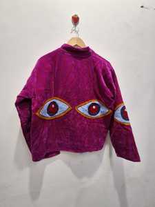 Evil Eye Ethnic Floral Eco-Friendly Velvet Vintage Suzani Embroidery Short <b>Jacket</b> <b>Hippie</b> Boho Party Wear Women Coat - Product Image 3