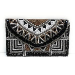 Bolso de mano tipo sobre con bordado bohemio y cuentas, ideal para bodas y fiestas, lujoso bolso de hombro, elegante bolso de noche para mujer. - Product Image 4