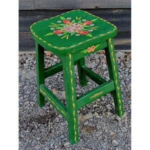 Hand-Painted MDF Folk <b>Art</b> Stool | Artisan Wooden Stools Wholesale India - Product Image 1