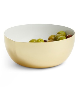 Bol de service ovale élégant en or mat, style moderne minimaliste, pour fruits, salades et en-cas, idéal pour une cuisine et une table de salle à manger de luxe. - Product Image 1