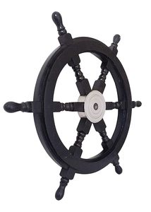 Timón de Barco de Madera Negra Hecho a Mano, Decoración de Pared Náutica, Timón Marítimo Vintage para Decoración del Hogar - Product Image 5