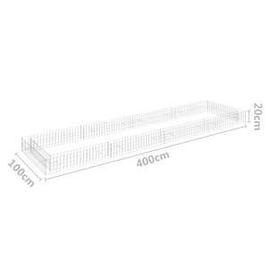 Grand lit de jardin surélevé en gabion d'acier galvanisé argenté pour serres et espaces verts - Product Image 5