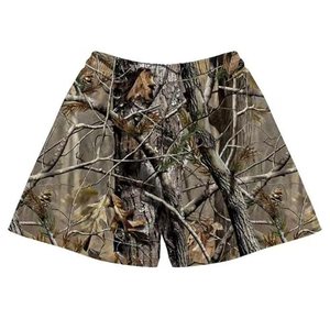 กางเกงวิ่งออกกำลังกายผ้าตาข่ายโพลีเอสเตอร์ 100% ลายต้นไม้ ระบายอากาศ แห้งเร็ว กันลม มีเชือกผูกเอว ความยาวปานกลาง เหมาะสำหรับกิจกรรมกลางแจ้ง - Product Image 6