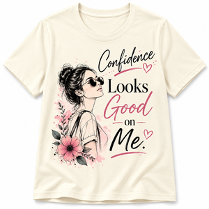 T-shirt à manches courtes col rond rose pour femme, respirant, de haute qualité, motif floral, coupe décontractée, 100% coton jersey, printemps - Product Image 1
