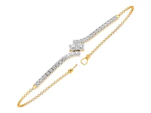 EtherStar Jewels - Brazalete de Diamantes con Diseño de Curva en S de 1.0 Quilates en Oro de 18K para Mujer - Product Image 3