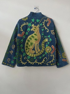 Women Traditional Suzani Velvet Jacket Handmade Festival Winter <b>Coat</b> Boho Fashion Outerwear Floral Short Outerwear - Product Image 1