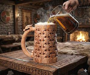 Taza de Agua de Madera Rústica con Diseño Exclusivo y Grabado, Ideal para Comidas Tradicionales, Campamentos y Servicio de Bebidas al Aire Libre - Product Image 5