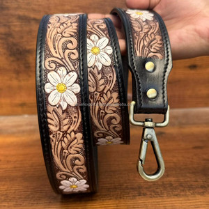 Nouvelles sangles de sac pour femmes accessoires en cuir usiné à la main longue bandoulière en cuir de vache véritable sac à main détachable et sangles de guitare - Product Image 2