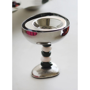 Quemador de Incienso Moderno de Metal con un Elegante Tallo Decorado con Piedras, Diseño Minimalista para una Decoración del Hogar de Lujo - Product Image 2