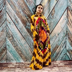 2025 nouveau produit main cravate teinture Kimono veste vacances Boho coupe ample veste vêtements de plage couvrir vacances d'été femmes Kimono Robe - Product Image 1