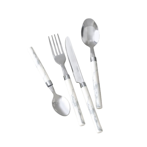 Classic Flatware Set With Resin Handles High Mirror Polish Stainless Steel Dishwasher Safe for Wedding Tableware Use - Product Image 1