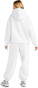 Ladies Pullover Hoodie with Elastic Waist Pants Matching <b>Set</b> Stylish Athleisure Tracksuit Cozy Daily Wear Clothing Bulk Supply - Product Image 5