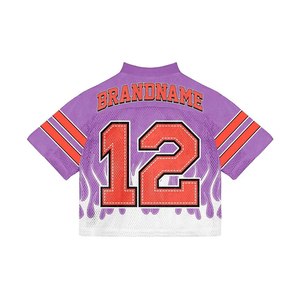 Wholesale Custom Sublimation Short Sleeve Mesh American Football Jersey <b>100</b>% <b>Polyester</b> Breathable Quick-Dry OEM - Product Image 2